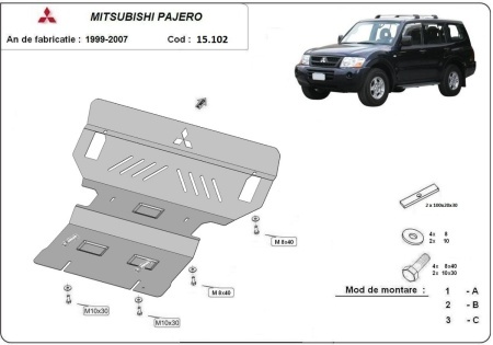 Scut motor și radiator Mitsubishi Pajero 3 (V60, V70) 1999 - 2007 - Img 3