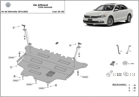 Scut motor Volkswagen Passat Alltrack- cutie de viteză manuală 2015 - 2023 - Img 3