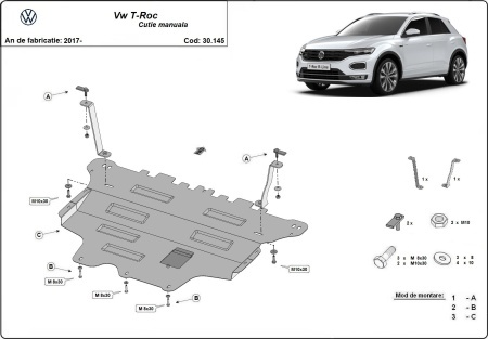 Scut motor Volkswagen T-Roc - cutie de viteză manuală 2017 - 2026 - Img 3