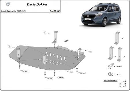 Scut rezervor Dacia Dokker 2012 - 2021 - Img 3