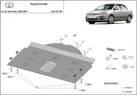 Scut antifurt catalizator pentru Toyota Corolla 2002 - 2007 - Img 3