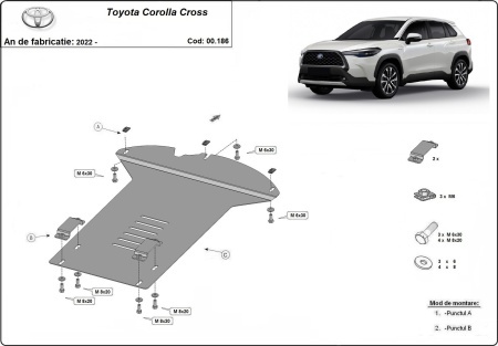 Scut antifurt catalizator pentru Toyota Corolla Cross 2022 - 2026 - Img 3