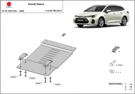 Scut antifurt din aluminiu pentru catalizator Suzuki Swace 2020 - 2026 - Img 3