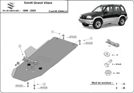 Scut cutie de viteză din aluminiu Suzuki Grand Vitara 1999 - 2005 - Img 3