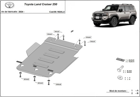 Scut cutie de viteză din aluminiu Toyota Land Cruiser 250 2024 - 2026 - Img 3