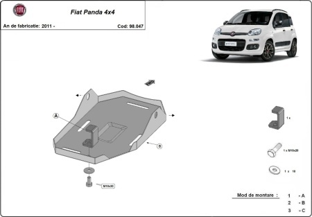 Scut diferenţial spate Fiat Panda 4x4 2011 - 2026 - Img 3