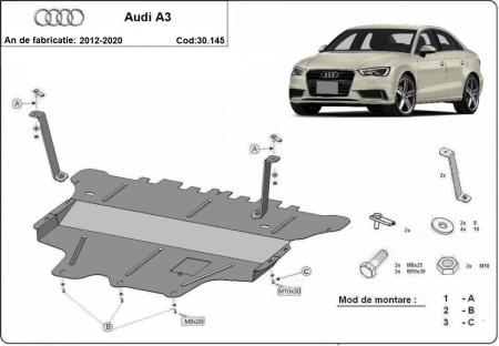 Scut motor Audi A3 (8V) - cutie de viteză manuală 2012 - 2020 - Img 3