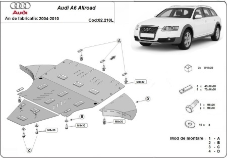 Scut motor Audi A6 Allroad 2 - cu lateral 2005 - 2011 - Img 3