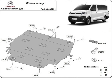 Scut motor din aluminiu Citroen Jumpy 2016 - 2026 - Img 3