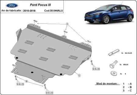 Scut motor din aluminiu Ford Focus 2010 - 2018 - Img 3