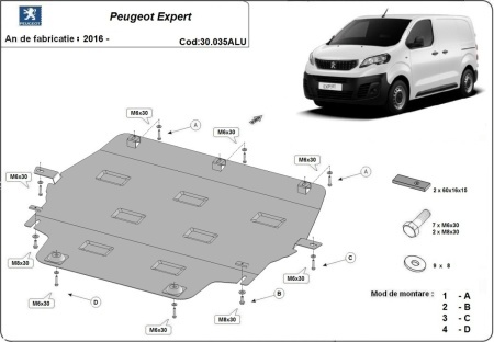 Scut motor din aluminiu Peugeot Expert 2016 - 2026 - Img 3