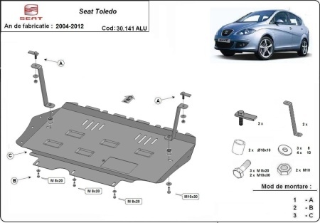 Scut motor din aluminiu Seat Toledo 3 2004 - 2012 - Img 3