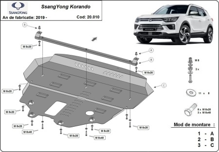 Scut motor metalic SsangYong Korando 2019 - 2026 - Img 3
