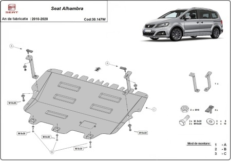 Scut motor Seat Alhambra - cu Webasto 2010 - 2020 - Img 2