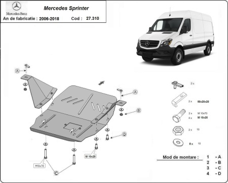 Scut motor și cutie de viteză Mercedes Sprinter W906 2006 - 2017 - Img 3