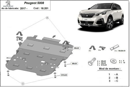 Scut motor și cutie de viteză Peugeot 5008 2017 - 2026 - Img 3