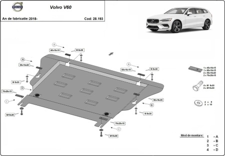 Scut motor și cutie de viteză Volvo V60 2018 - 2025 - Img 3