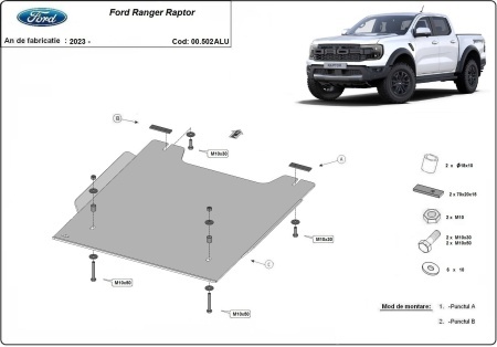 Scut reductor Ford Ranger Raptor - Aluminium 2023 - 2026 - Img 3