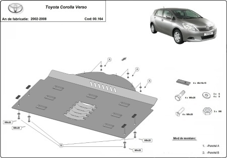 Scut antifurt catalizator pentru Toyota Corolla Verso 2002 - 2008 - Img 3