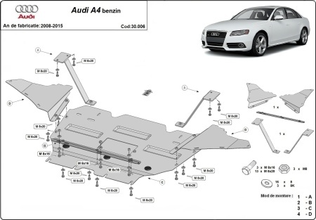 Scut motor Audi A4 B8 - benzină 2008 - 2014 - Img 3