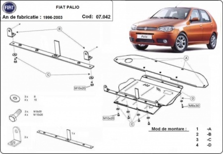 Scut motor, cutie de viteză și diferețial Fiat Palio 1996 - 2003 - Img 3
