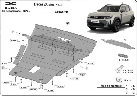 Scut motor Dacia Duster - 4x2 2024 - 2026 - Img 3