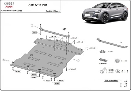 Scut motor din aluminiu Audi Q 4 e-tron 2022 - 2026 - Img 3