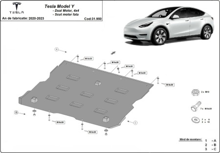 Scut motor faţă Tesla Model Y AWD 2020 - 2023 - Img 3