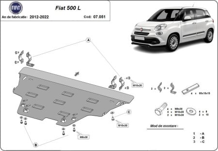 Scut motor Fiat 500 L 2012 - 2022 - Img 3