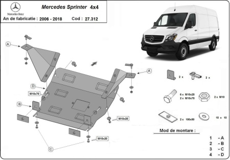 Scut motor Mercedes Sprinter 4x4 2006 - 2017 - Img 3