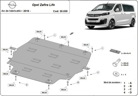Scut motor metalic Opel Zafira Life 2019 - 2026 - Img 3