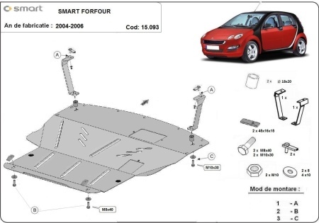 Scut motor și cutie de viteză Smart FourFour benzină 2004 - 2006 - Img 3