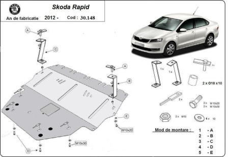 Scut motor Skoda Rapid 2012 - 2019 - Img 3