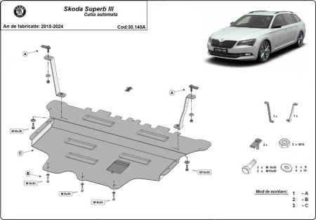 Scut motor Skoda Superb - cutie de viteză automată 2015 - 2024 - Img 3