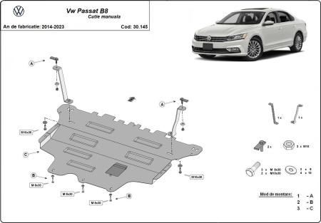 Scut motor Volkswagen Passat B8 - cutie de viteză manuală 2014 - 2023 - Img 3