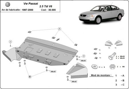 Scut motor VW Passat B5 1997 - 2000 - Img 3