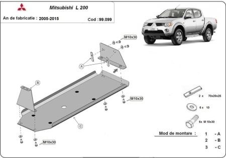 Scut rezervor Mitsubishi L 200 2005 - 2015 - Img 3