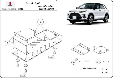 Set de scuturi din aluminiu Suzuki SX 4 2023 - 2026 - Img 4