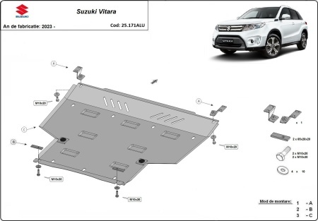 Set de scuturi din aluminiu Suzuki Vitara 2023 - 2026 - Img 3