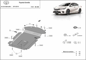 Scut antifurt catalizator pentru Toyota Corolla 2013 - 2018 - Img 3