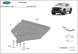 Scut cutie de viteză din aluminiu Ford Ranger 2023 - 2026 - Img 3
