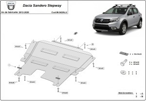 Scut motor din aluminiu Dacia SanderoStepway 2012 - 2020 - Img 3