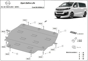 Scut motor din aluminiu Opel Zafira Life 2019 - 2026 - Img 3