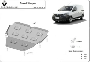 Scut motor din aluminiu Renault Kangoo 2021 - 2026 - Img 3