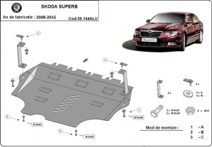 Scut motor din aluminiu Skoda Superb II 2008 - 2015 - Img 2