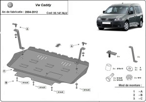 Scut motor din aluminiu VW Caddy 2004 - 2012 - Img 3