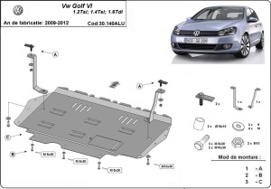 Scut motor din aluminiu VW Golf 6 2009 - 2012 - Img 3