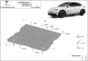 Scut motor faţă din aluminiu Tesla Model Y AWD 2024 - 2026 - Img 3