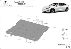 Scut motor faţă Tesla Model 3 AWD 2017 - 2026 - Img 3