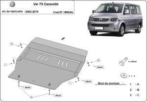Scut motor galvanizat Volkswagen Transporter Caravelle T5 2003 - 2015 - Img 3